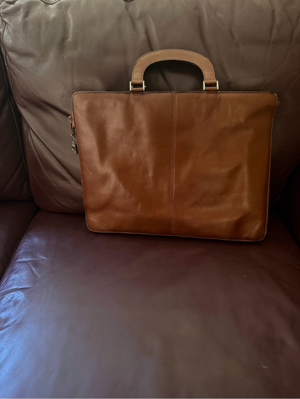 Brown Leather Briefcase Laptop Bag - Men/women.